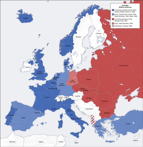冷戦期のヨーロッパ勢力図