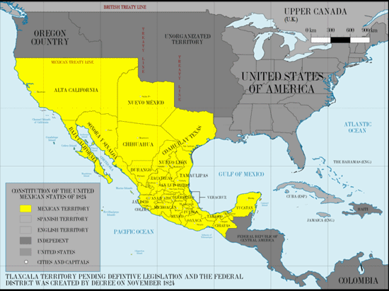 1824年のメキシコ