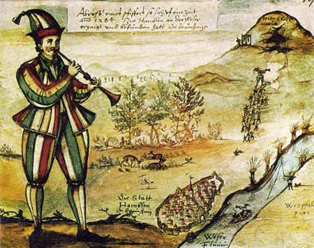 現存する最古の笛吹き男の水彩画（1592年）